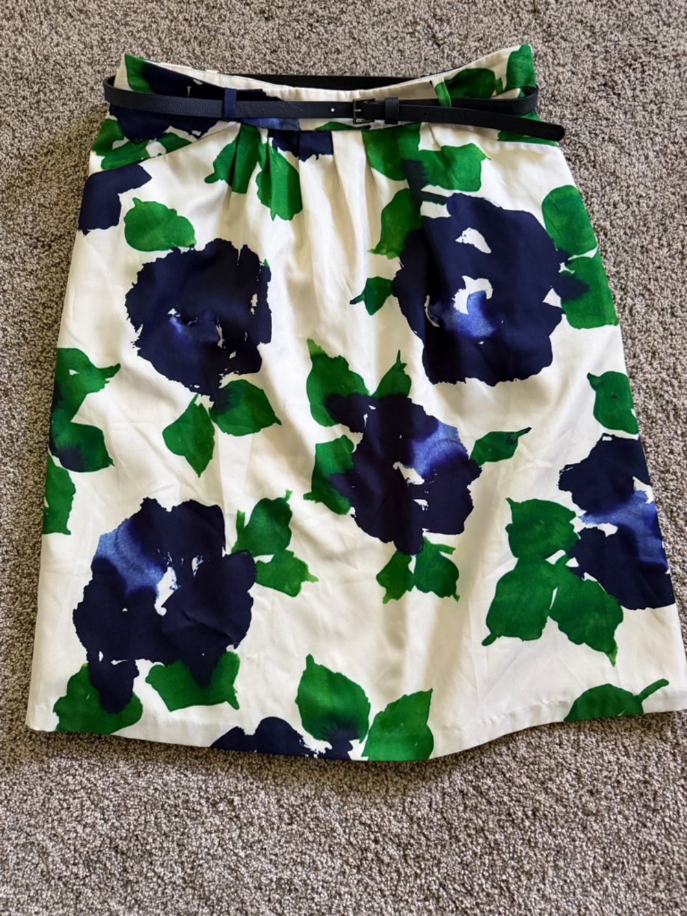 The Limited Outback White Skirt with Navy and Green Floral Print